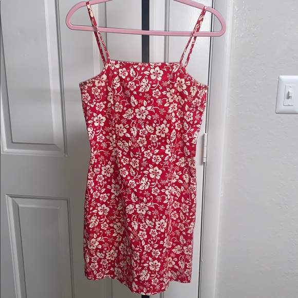 Vintage no boundaries floral square neck Hawaiian cotton blend resort dress - Picture 4 of 8